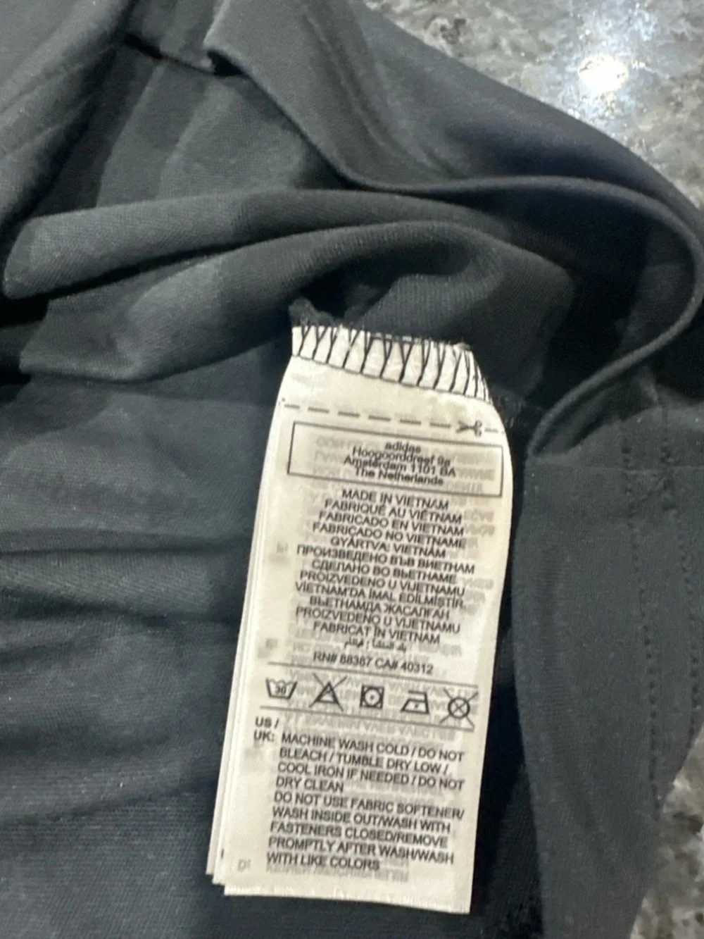 adidas Men’s Black Polo with Gray Chest Stripes